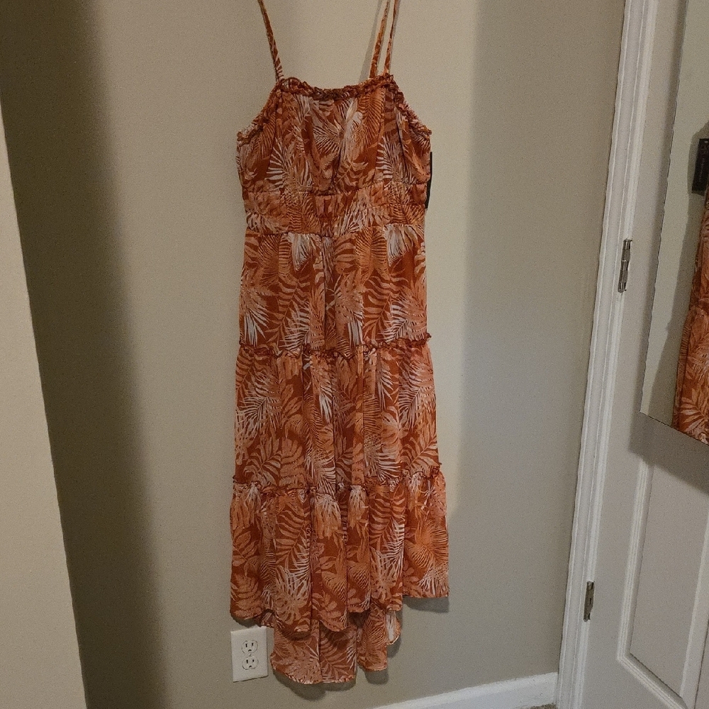 No Boundaries Orange High Low Sundress